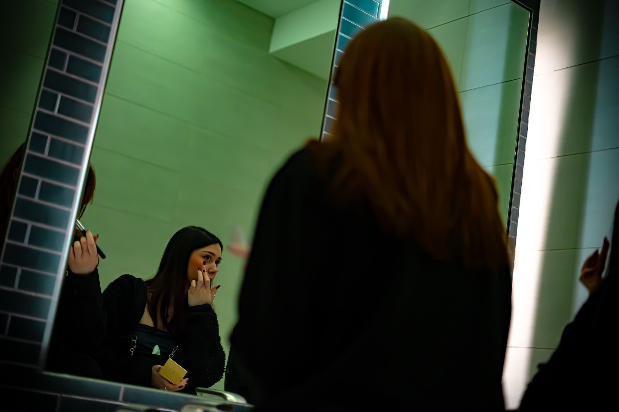 Woman Putting on Makeup